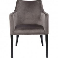 Chair with Armrest Black Mode Velvet Grey